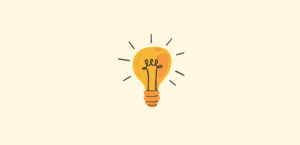 Cartoon lightbulb icon representing smart home innovation ideas