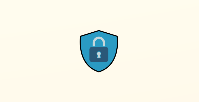 Blue shield icon representing smart home security