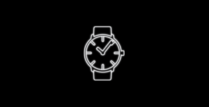 Minimalist watch icon on dark background for smart time management