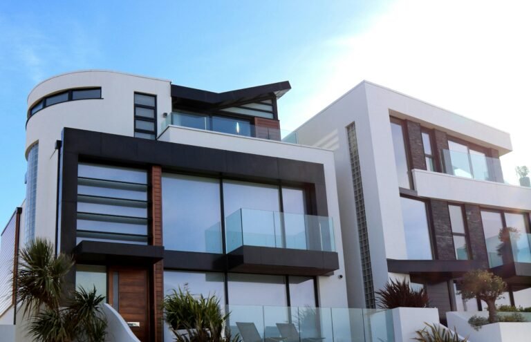 Modern home with sleek architecture, showcasing the potential for smart home automation on a budget.