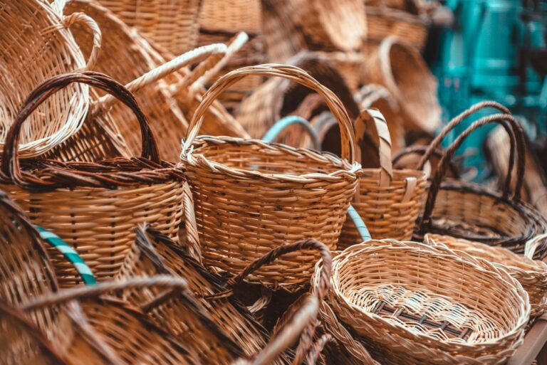 Collection of woven baskets