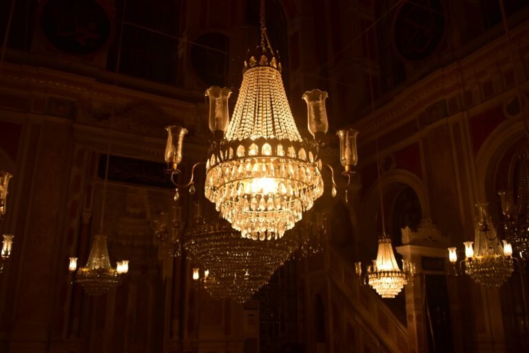 Ornate chandelier in a luxurious interior