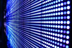 Bright LED panel with abstract light pattern