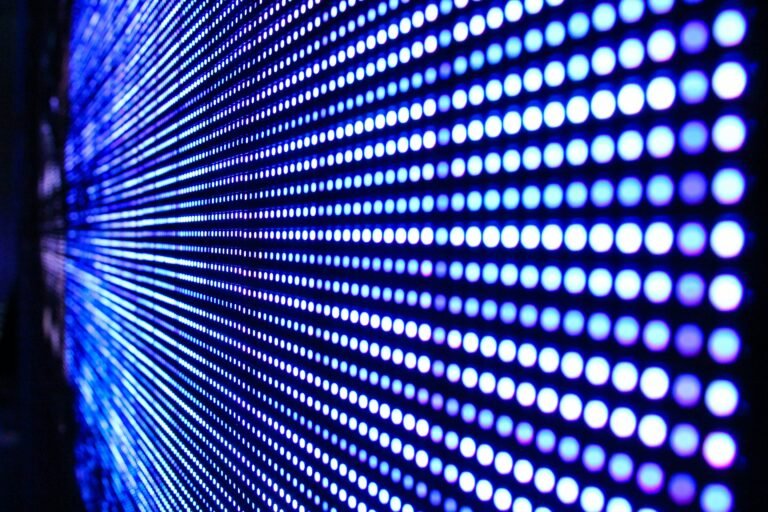 Bright LED panel with abstract light pattern