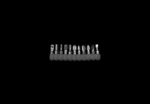 Minimalist drill bits on black background