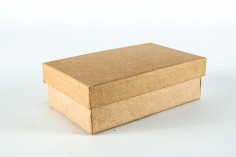 Simple brown cardboard box with lid