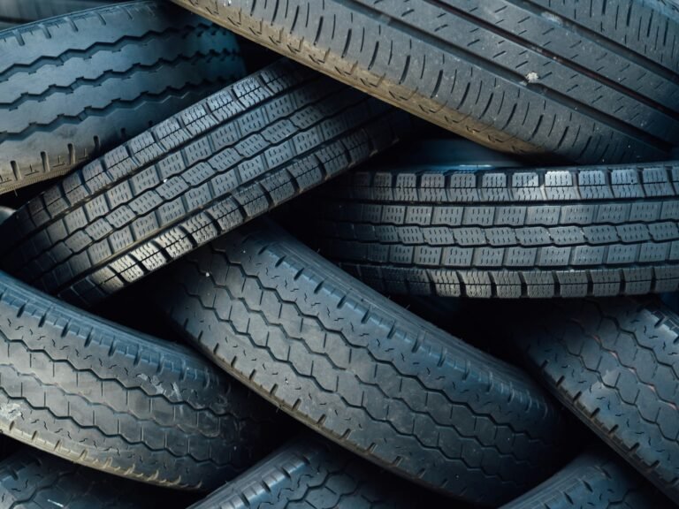 Pile of used car tires